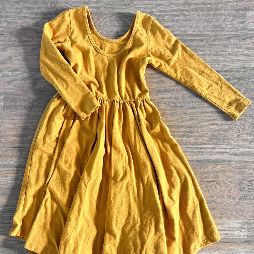 Beautiful Golden Long Sleeve Kids Dress